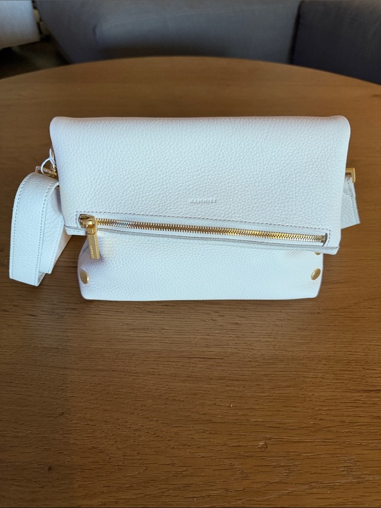 Hammitt Handbags - Hammitt White Leather Crossbody with Gold Hardware Accents